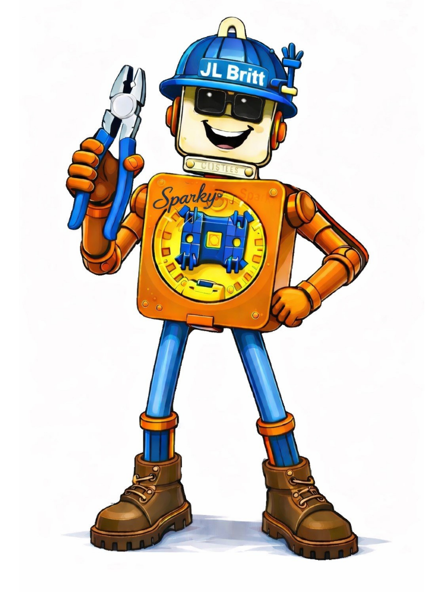 Sparky, the JL Britt Electric mascot